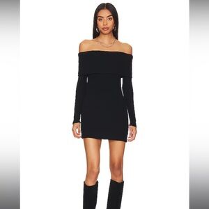 NWT L’Agence REVOLVE Off-Shoulder Black Knit Dress